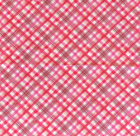 82" Coral Plaid Table Runner and Napkins (Set of 4 or 6)